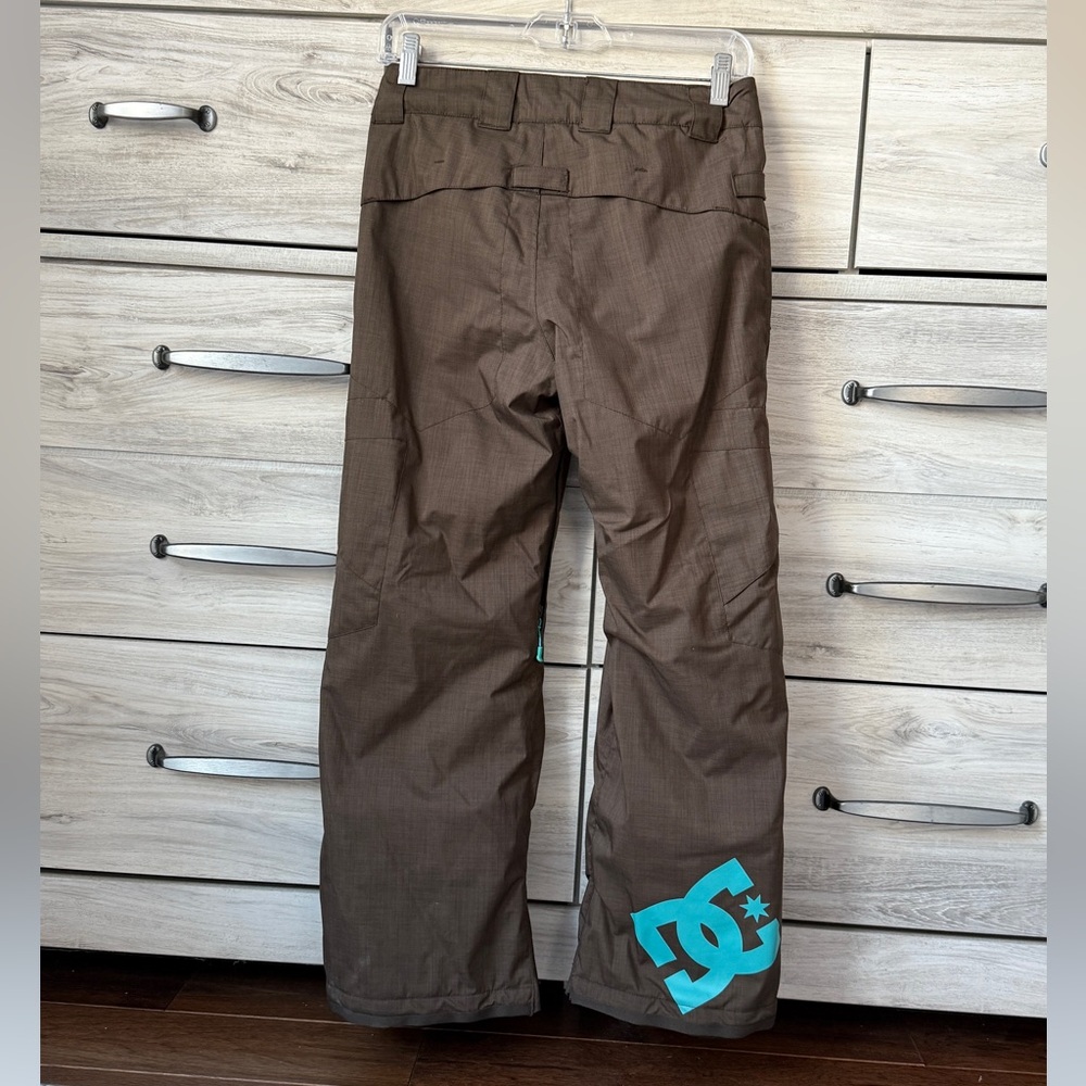 Brown and blue DC shoes snow pants youth M